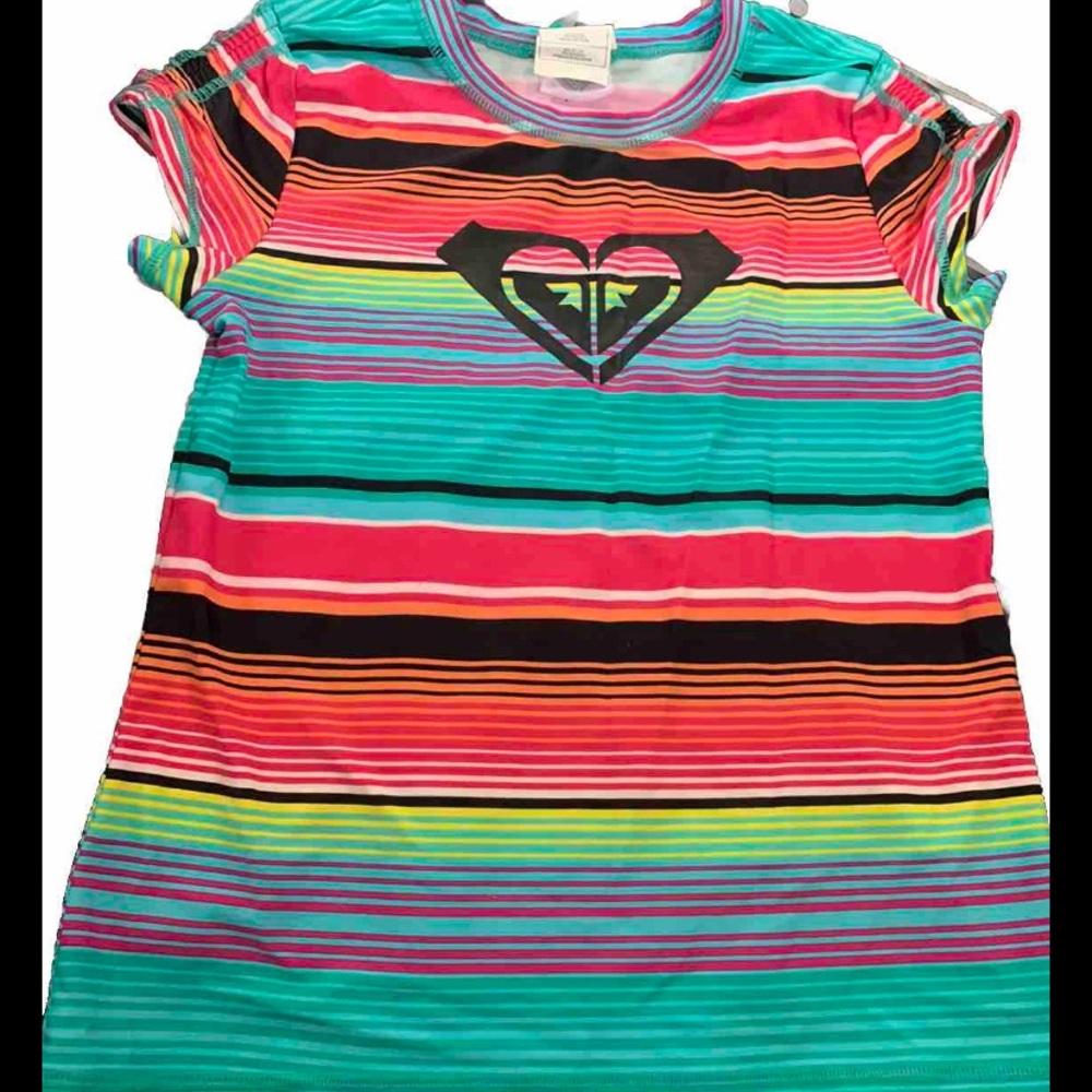 Roxy Sun Protection Rash Guard Girls Swim Shirt Top Size - 14  Large
